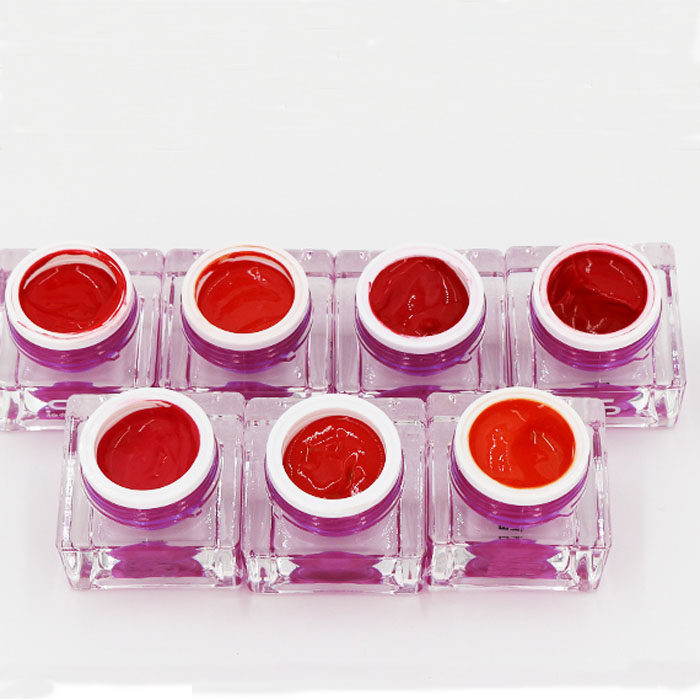 超浓稠膏体纹绣漂唇色料 手工针片纹唇色膏 嘴唇艳红草莓红颜料