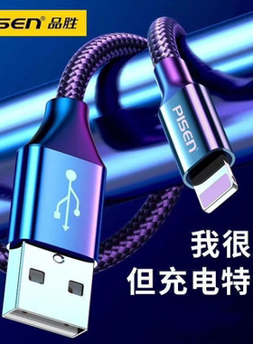 品胜充电器线适用苹果14头13数据线12官网11pro手机xsmax官方8plus插头7快充x旗舰店ipad4平板mini5一套装2米