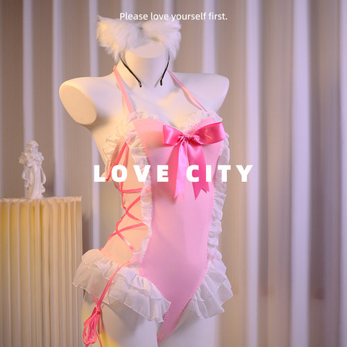LOVECITY「性感猫娘」性感大码cos装纯欲风猫娘连体小胸内衣女