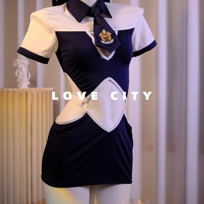 LOVECITY「海军上将」性感辣妹连体吊带cos服套装纯欲警官服