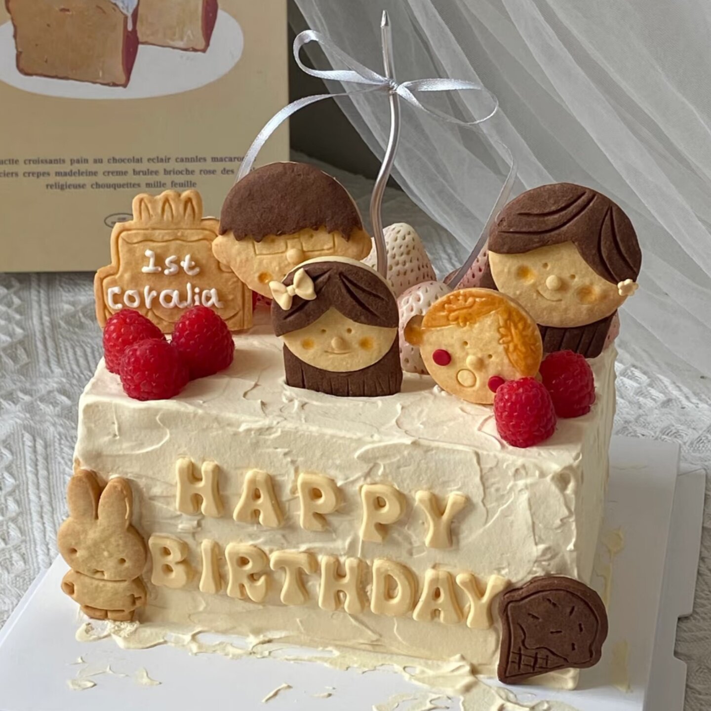 一家三四口数字生日曲奇饼干圆形娃娃脸爱心头像男孩女孩蛋糕创意