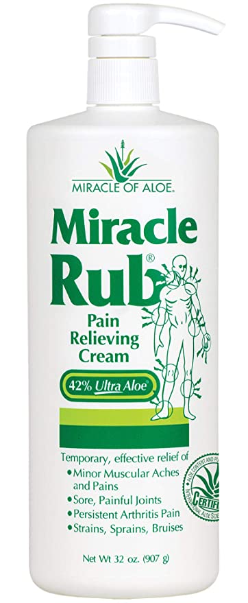 Miracle Rub Pain Relieving Cream with 42% Aloe,32 OZ tube  F