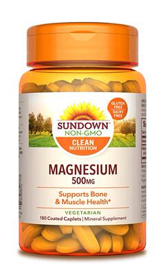 Sundown Magnesium, 500 mg (180 Coated Caplets) Mineral Suppl
