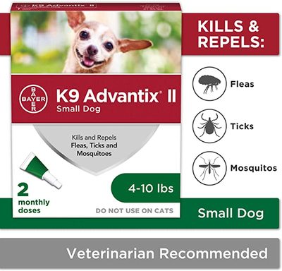 K9 Advantix II Flea and Tick Prevention for Small Dogs, 4-10