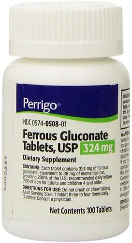 美国代购PADDOCK LABORATORIES Ferrous Gluconate Tablets
