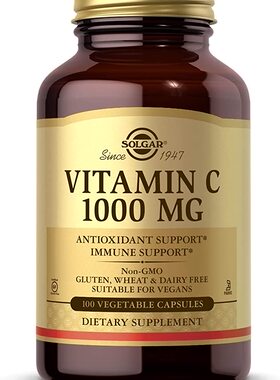 美国代购Solgar Vitamin C 1000 mg, 100 Vegetable Capsules - A