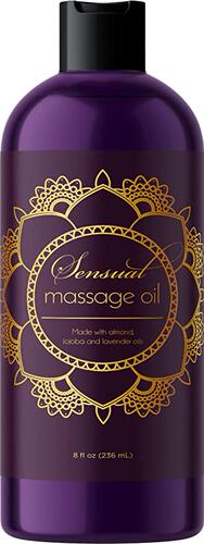 Sensual Massage Oil with Relaxing Lavender, Almond Oil
