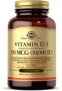 美国代购Solgar Vitamin D3 (Cholecalciferol) 250 MCG (10,000