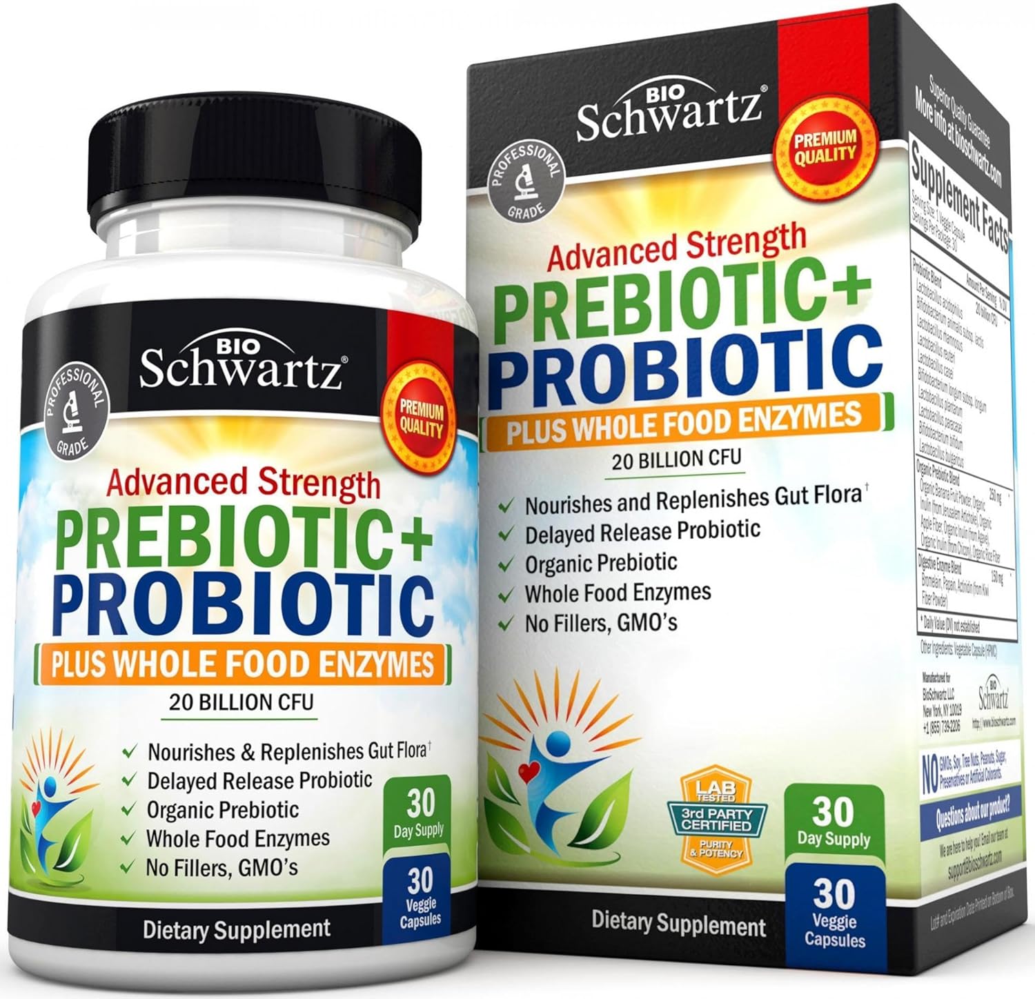 美国代购Probiotic & Prebiotic Digestive Health Capsules - 30