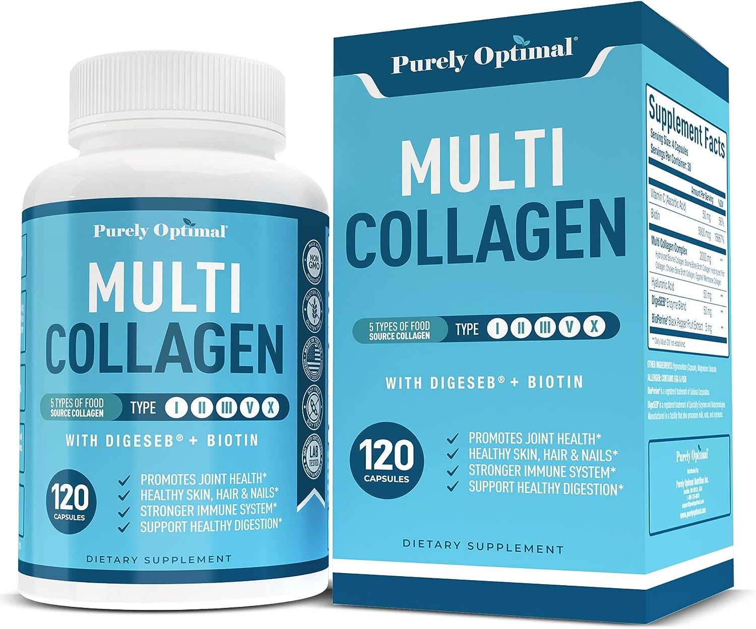 美国代购Premium Multi Collagen Peptides (Types I, II, II, V,