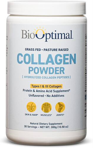 美国代购BioOptimal Collagen Powder, Collagen Peptides, Grass
