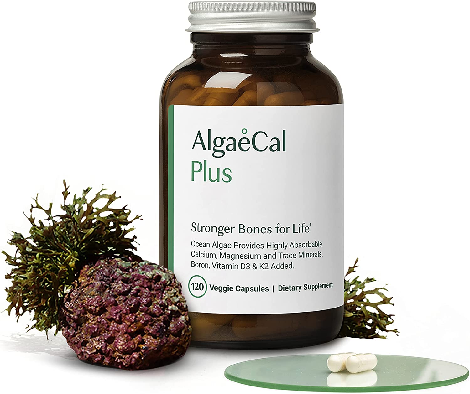 美国代购AlgaeCal Plus - Calcium Supplement, Natural Red Alga