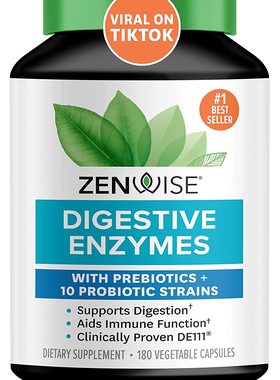 美国代购Zenwise Health Digestive Enzymes Plus Prebiotics & P