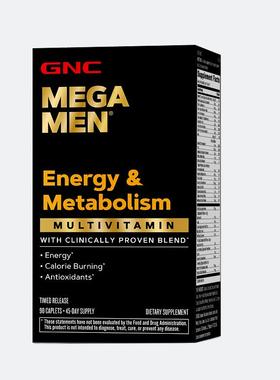 美国代购GNC Mega Men Energy Metabolism 90 Caplets
