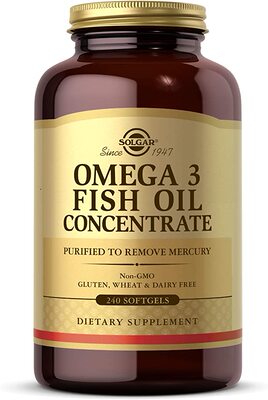 代购Solgar Omega-3 Fish Oil Concentrate, 240 Softgels - Sup