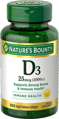 美国代购Vitamin D3 by Nature's Bounty for immune support. Vi
