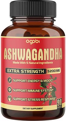 美国代购Ashwagandha Capsules, 5 in 1 Equivalent to 5200mg Po