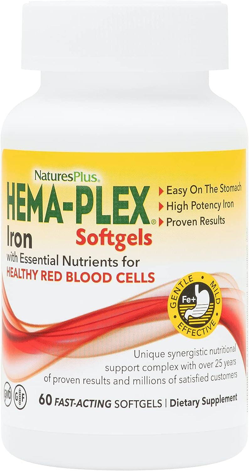 美国代购NaturesPlus Hema-Plex Iron - 60 Fast-Acting Softgels图片