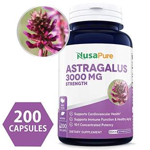 3000mg Per Caps 美国代购 Veggie Astragalus 200 Capsules Pure