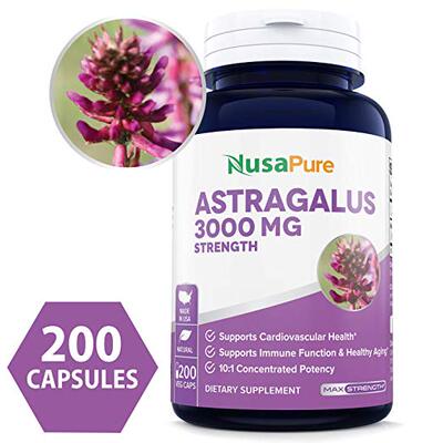 美国代购Pure Astragalus 3000mg Per Caps 200 Veggie Capsules