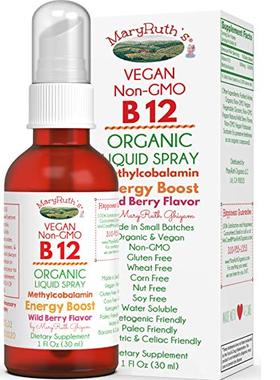 Organic Vitamin B12 (Methylcobalamin) Liquid Sublingual Spra