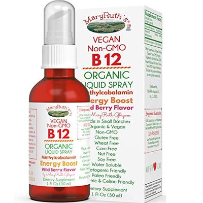 Organic Vitamin B12 (Methylcobalamin) Liquid Sublingual Spra