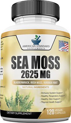 美国代购Organic Sea Moss 2625mg, Seamoss, Hand Harvested, Ir