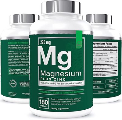 美国代购Magnesium + Zinc with Vitamin D3 by Essential Elemen