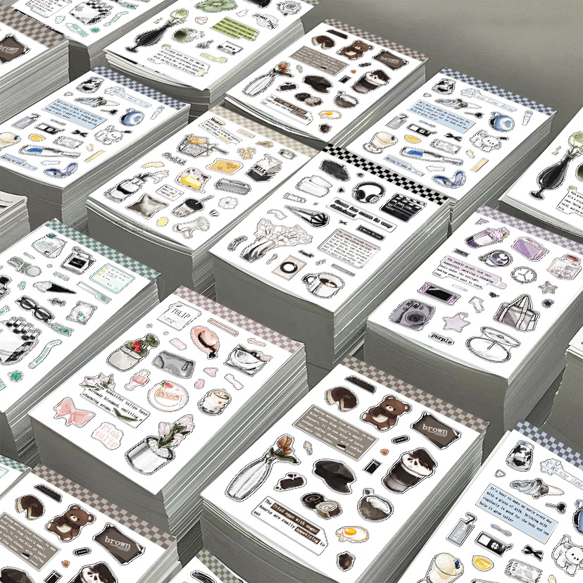 8款原创等待咕卡贴纸diy手账小卡手机壳装饰韩系ins防水时尚素材