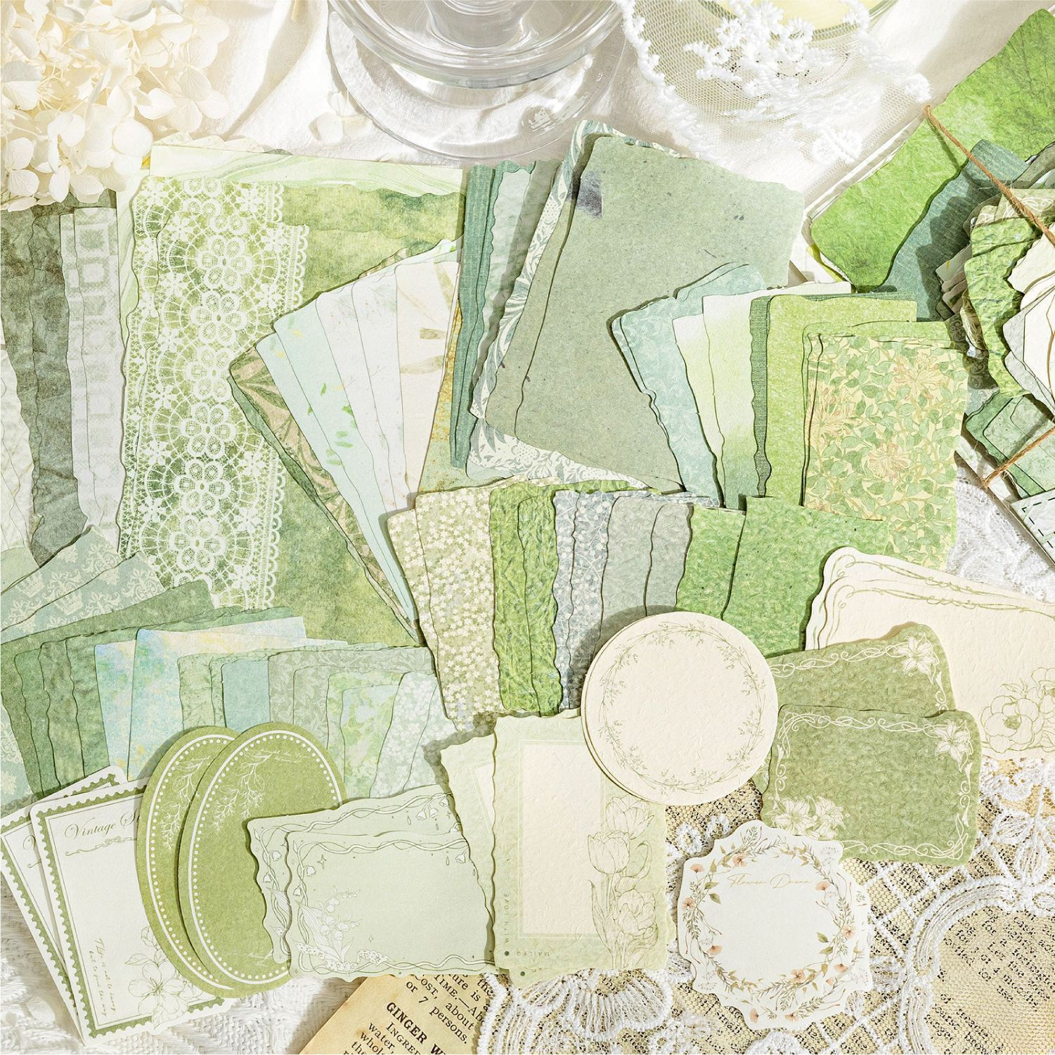 100张纸间邮局大合集素材包 ins风复古蝴蝶基础百搭装饰素材打底