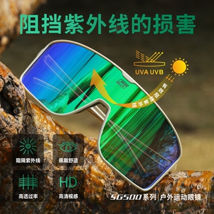 Cinalli25款 SG500彩膜变色骑行眼镜男女户外马拉松防风护目镜近视