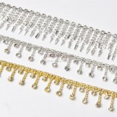 新款 包饰品配件 辅料鞋 水钻流苏链花式 水钻手缝链舞台演出服装