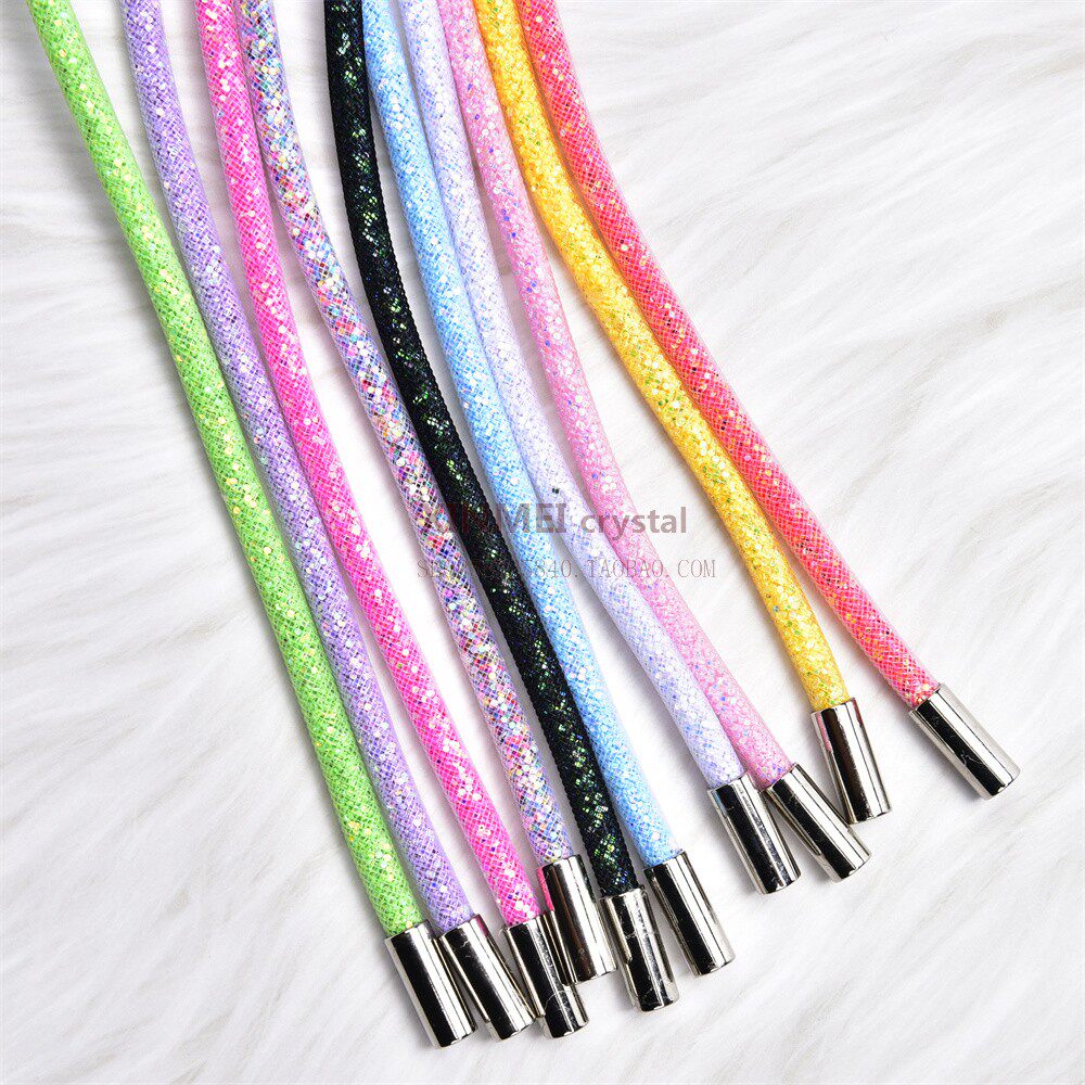 DIY SWEATSHIRT DRAWSTRING TUBE SEQUINS MESH TROUSERS TUBE WAIST ROPE HAT ROPE RHINESTONE BELT BELT SWEATSHIRT ROPE TRIM