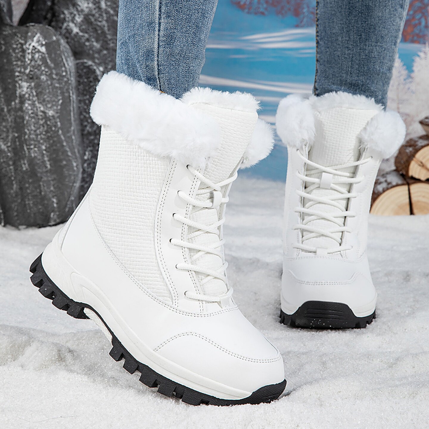 东北雪地靴男女款冬季加绒加厚