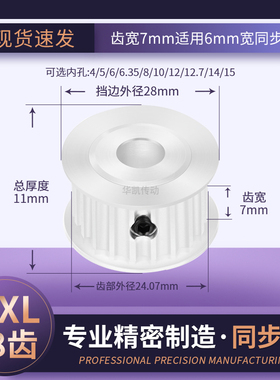 同步带轮MXL38齿AF齿宽11内孔5/6/6.35/8/10/12MXL传动轴轮同步轮