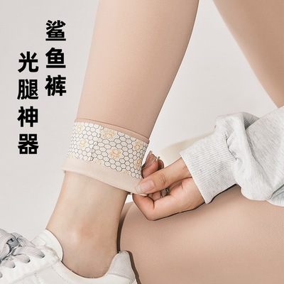 光腿神器鲨鱼裤秋冬女外穿肤色芭比裤九分加绒肉色收腹提臀打底裤