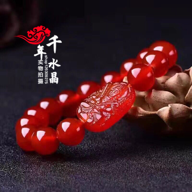 2026年天然红玛瑙生肖 属牛虎本命佛 虚空藏八大守护神手链