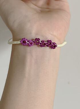 招桃花有钱花手工精编小红花