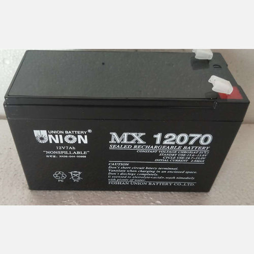 UNION友联MX12070蓄电池12V7Ah免维护门禁卷帘门电梯消防应急用