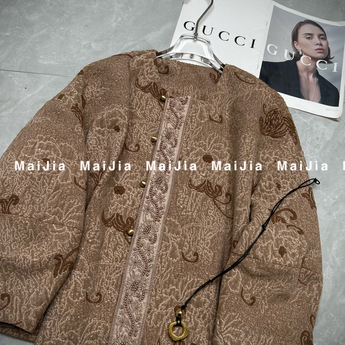 MOM新中式国风立体肌理感棒球服短外套（含3羊毛）L363