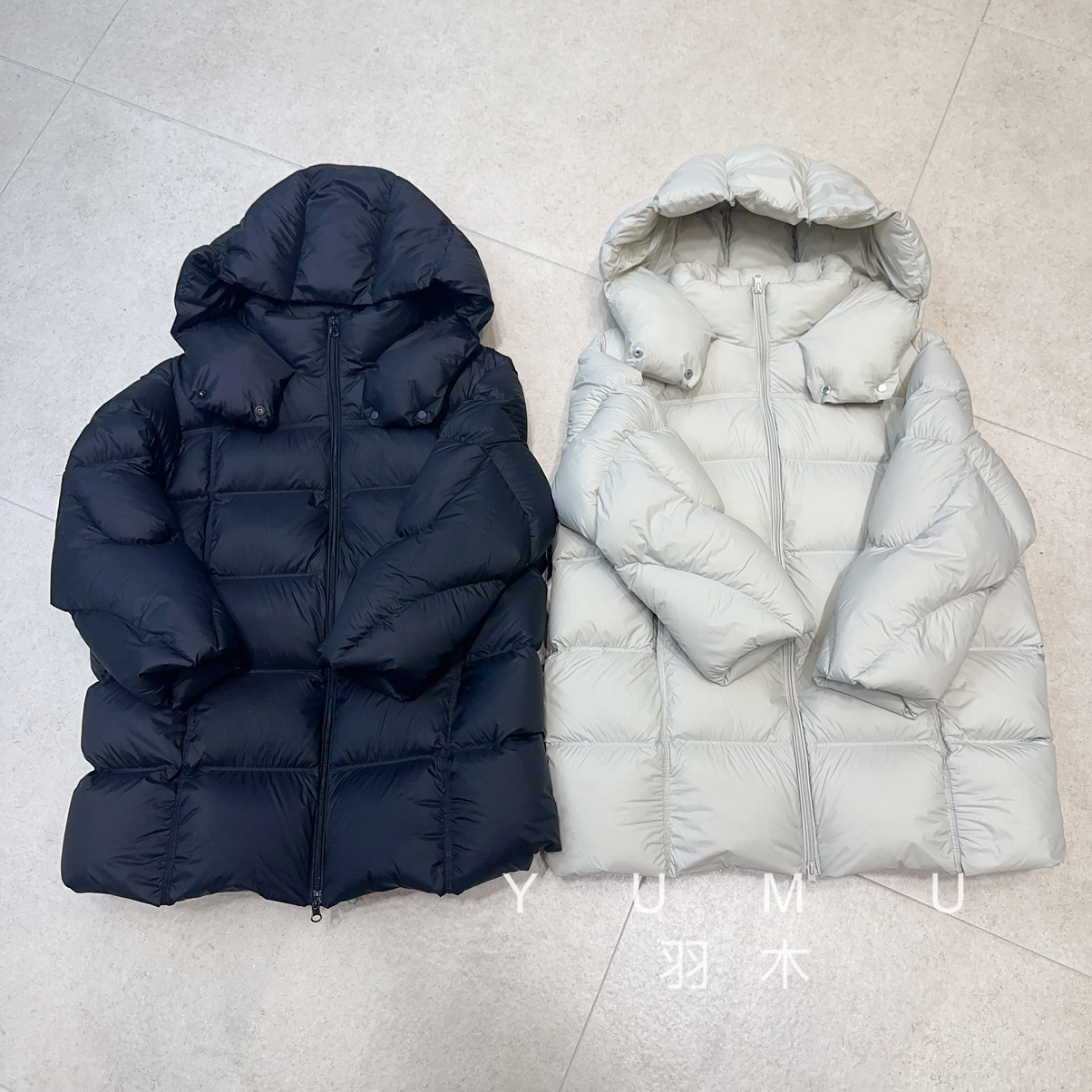 MOM新新国标一衣一码可溯源中长款连帽保暖羽绒服外套9059