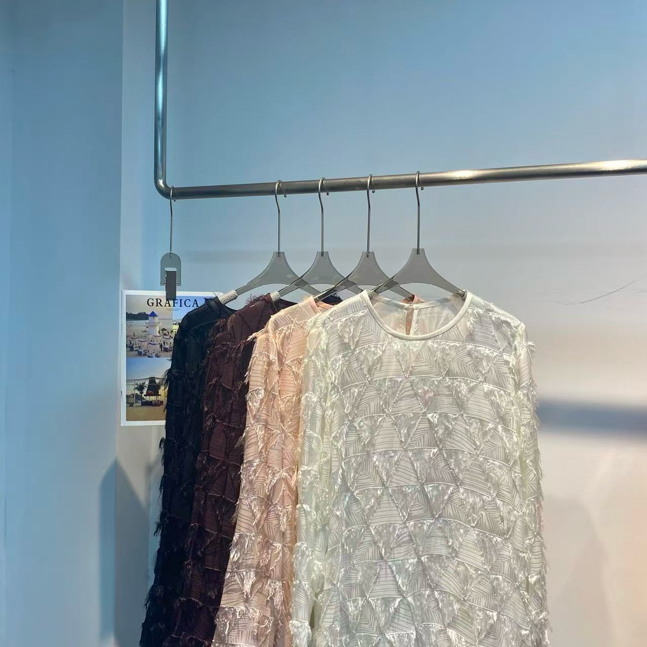 MOM拉满衣品质感真丝剪花流苏上衣小衫（含45真丝）YS6-zl-77A3