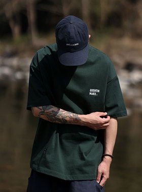 Quentin Marx日系男士短袖t恤320g重磅休闲宽松半袖纯棉潮牌t夏