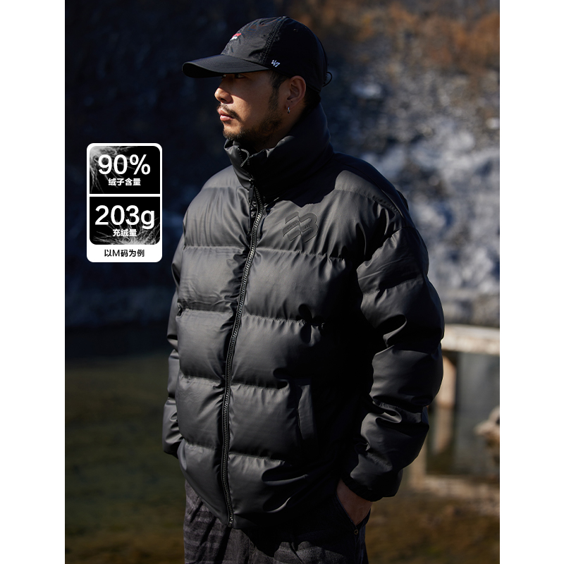 订制面料pu皮男士羽绒服