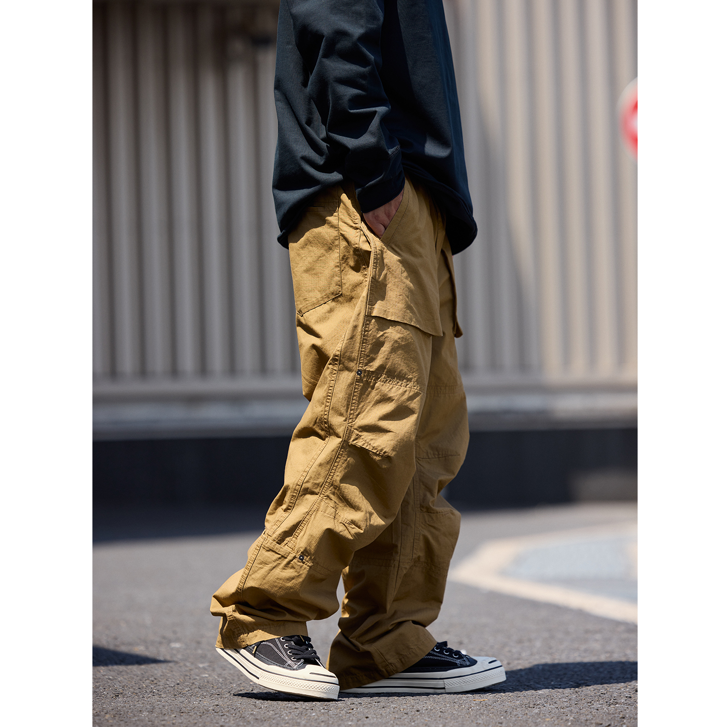 Quentin Marx日系复古男士工装裤宽松休闲潮牌长裤伞兵裤秋季新款