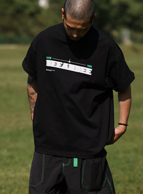 Quentin Marx男士320g重磅短袖T恤宽松休闲夏季大码潮牌男装半袖