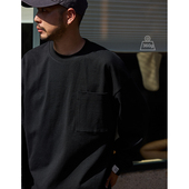 360g重磅长袖 Quentin Marx日系男士 T恤休闲宽松纯棉男女简约秋冬