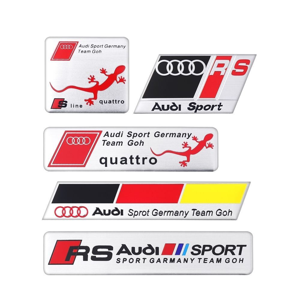 适用于奥迪A3 A4L A6L Q2 Q5LQ7改装sline车标RS金属铝标装饰车贴