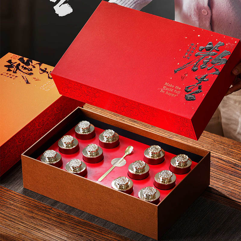 高档复古小罐茶包装盒通用空礼盒岩茶红茶绿茶茶叶包装空礼盒定制