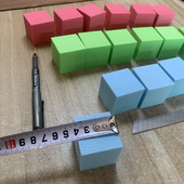 EVA泡沫正方体红绿蓝纯色学生课堂实验机器人用品道具4厘米小方块